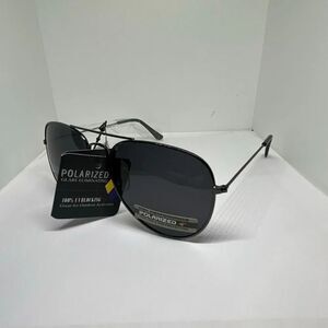 Polarized Aviator Sunglasses Black Metal Frame UV400 Classic Unisex